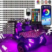 16pcs Golf Cart Underbody Glow LED Light Multi Color Accent Neon Strip bluetooth