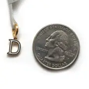 New DAVID YURMAN 8mm Petite Gold & Enamel D Initial Pendant Charm Enhancer