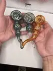 Hand Blown Pyrex Glass Smoking Pipe Collectible Unique Set Of Three Pipes