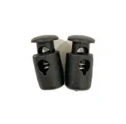 6pcs White Cylinder Toggles Suits 2mm Cord / Stopper Spring Lock End 18mm X 6mm