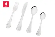 Stanley Rogers Children's Dinosaurs 4 Piece Cutlery Set (Silver)