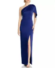 Aidan Mattox By Adrianna Papell Satin One Shoulder Gown, Royal Sapphire, 12