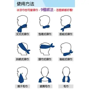 【涼感冰涼巾】美國TX-HAWK 運動機能巾 三件組 (藍灰綠) 各一