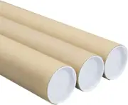 2" x 24 " Kraft Mailing Tube & end caps (50/Case) Free Shipping