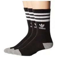 在飛比找ETMall東森購物網優惠-Adidas 2018學生時尚黑色條紋中筒運動襪3入組