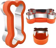 Cozioz 3-Piece Dog Cookie Cutter Set - Includes Dog, Bone, and Paw Print Shapes in 3 Different Sizes - Stainless Steel Cutters for Homemade Treats, Cakes, and Cookies