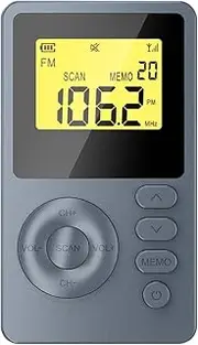 Personal DAB Radio | FM Radio, Mini DAB Radio, Portable DAB+ with Radio Headphones | Rechargeable, 40 Presets, LCD Display