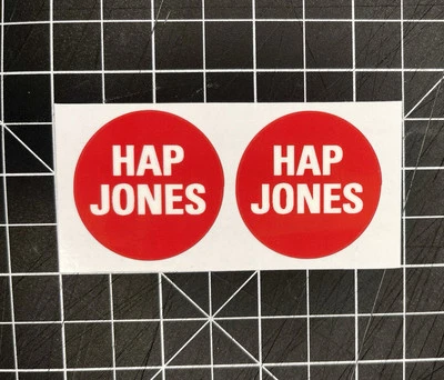 New Pair of Hap Jones Decal Sticker | Motocross Yamaha Husqvarna AHRMA webco