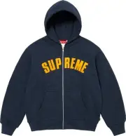 Supreme Arc Thermal Lined Zip Up Hooded Sweatshirt Navy (Size Large)