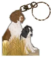 English Springer Spaniel Keychain Wooden