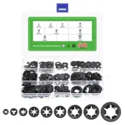 370Pcs Internal Tooth Washers Assortment Kit, 65Mn, 9 Size, Black