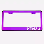 Purple Chrome License Plate Frame VENZA Laser Etched Metal Screw Cap (for: Toyota)