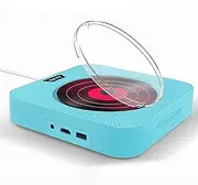 Wall Mmounted CD Player, Bluetooth CD Music Player with Remote Control and Protection Cap,FM Radio and Timer Switch, Disc and Memory Play, Support AV and HDMI Output, for Music, Study