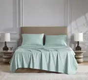 Luxury Cotton 1200 Thread Count Cotton Sateen 4-Piece Sheet Set, King, Aqua
