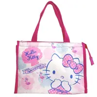 在飛比找PChome24h購物優惠-Hello Kitty 方形尼龍保冷便當袋 (粉白貝殼款)