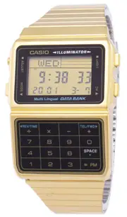 Casio Databank Calculator Gold DBC-611G-1DF Gold Stainless Steel Mens Watch