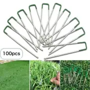 Elora Artificial Grass Pins 100pcs U Tent Pegs Synthetic Fake Lawn Weedmat Turf