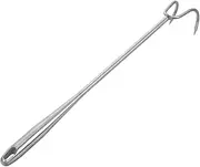 POPETPOP Cooking Meat Hook with Handle Durable Stainless Steel BBQ Turner for Grilling and Roasting for Outdoor Barbecue and Camping Heavy Duty Meat Hook Turner