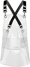 Blesiya Transparent Apron TPU Apron Clear Creative Nordic Sturdy Photo Props Fashion Barbecue Baking Apron for Men Women Kitchen Paint Apron, Black