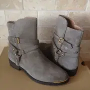 UGG KELBY MOUSE SUEDE HARNESS ANKLE BUCKLE BOOTS BOOTIES SIZE US 8.5 WOMENS
