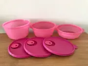 TUPPERWARE CRYSTALWAVE MEDIUM CONTAINER SET (3) *NEW IN ORIGINAL PACKAGE*