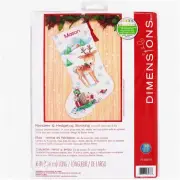 Whimsical Woodland Friends Personalized Stocking Kit - Cross Stitch Reindeer & H