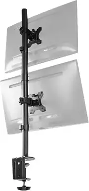 Dual LCD Monitor Desk Mount Stand Heavy Duty Stacked, Holds Vertical 2 Screens
