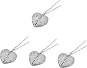 [SHERCHPRY] 4pcs Matching Necklace Set Heart Locket Necklace Photo Personalization Fashion Jewelry