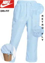 NIKE DRI-FIT RETRO FLY WOMENS PANTS M BLUE ACTIVEWEAR CAPRI 22" INSEAM DH7656494