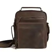 New Genuine Leather Vintage Men Handbags Small Flap Shoulder Bag Casual Office Messenger Bags Fashion Crossbody Bag