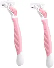LIFKOME 2pcs Portable Razor Hair Removal Trimmer for Men Trimmer Facial Hair Removal for Women Men Razor Shaver Abs Pink