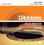 D'Addario EZ900 85-15 Bronze Acoustic Guitar Strings, Extra Light, 10-50