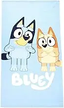 Jay Franco Microfiber Beach Towel, Bluey Cartoon, 27x54 inches, Blue