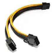 Wwxx 18awg 8pin To Dual 8pin(6+2) Power Cable Gpu Power Cable For Tesla K80 M40 M60 P40 P100 ,20cm [XH] black yellow