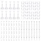 10-30pc Clear Piercing Retainer Flexible Septum Lip Cartilage Tongue Nipple Ring