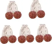 Ipetboom 5 Pairs Portable Hand Massage Balls Wooden Balls for Hand Back Body Finger Massager Random Style