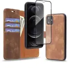 For iPhone 13 Pro Max Flip Leather Men's Wallet Card Case Full Cover Glass Film
