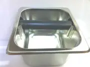 UPDA-KB-164, Espresso, Knock Box, stainless steel, 4" deep ( New )
