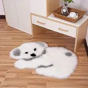 Heart Shaped Soft Faux Sheepskin Fur Area Rugs for Home Sofa Floor Mat Plush, 3ft x 2.2ft (Koala)