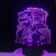 JoJo's Bizarre Adventure Jotaro Kujo 7 Color LED USB Night Light Anime 3D Lamp