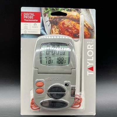 Taylor Digital Cooking Thermometer with Probe & Timer Progammable 1470N New