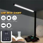 LED Desk Table Lamp Wireless Phone Charger USB Charge Office Reading Study Light