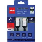 RCA 6 Ft. Black 8K Ultra High Speed HDMI Cable DH6UDE RCA DH6UDE 044476137495