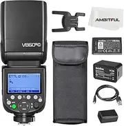Godox V860III-C TTL 2.4G GN60 HSS Camera Flash with 10-Speed Adjustable Modeling Light, One-Key Switch TTL+2600 mA, Extremely Fast Recovery Lithium Battery Speedlite for Canon (Godox V860III-C)