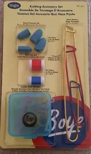 Boye Knitting Accessory Set Kit With Stitch Holders Markers Tally Sets Etc 45 Pc