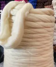 5 lbs White Merino WOOL ROVING BULK Natural Undyed Felting Spinning Chunky Yarn