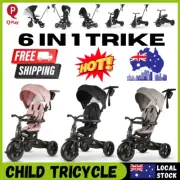 Q play 6 in 1 Baby Tricycle 10 Months-6 Years Toddler Trike Stroller Ride On Toy