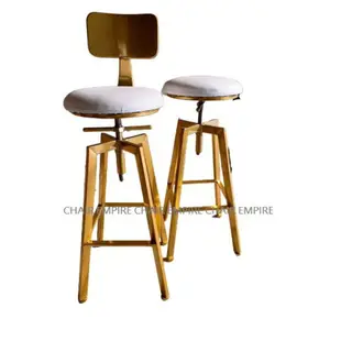 《Chair Empire》金色工業設計/法式金色鐵藝餐椅/吧台椅/吧凳/酒吧椅/升降吧台椅/高腳凳/鐵椅/吧椅/婚禮