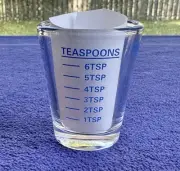 Handy Shot Glass Measuring Cup / Ounces, Milliliters, Teaspons, Tablespoons /New