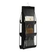 Black Foldable Oxford Cloth Handbag Storage Bag With 6 Pockets